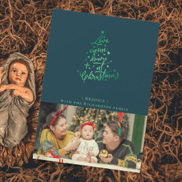 Festividades Cartão de Natal Foto Amor Desceu