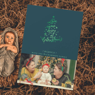 Festividades Cartão de Natal Foto Amor Desceu