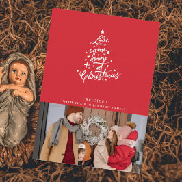 Festividades Cartão de Natal Foto Amor Desceu