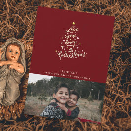 Festividades Cartão de Natal Foto Amor Desceu