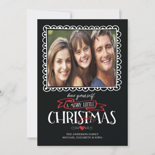 Festividades Cartão de Natal Foto Férias Feliz (Frente)