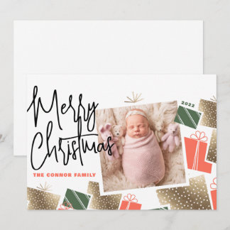 Festividades Cartão de Natal Foto Presentes de Natal Retro