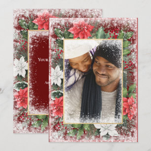 Festividades Cartão de Natal Foto Vermelho Sazonal