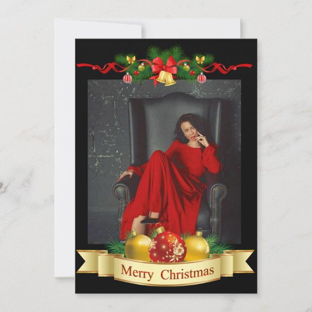 Festividades Cartão de Natal Fotográfico (Frente)