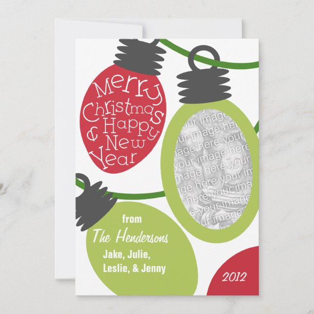 Festividades Cartão de Natal Fotográfico de Luzes Invertidas (Frente)