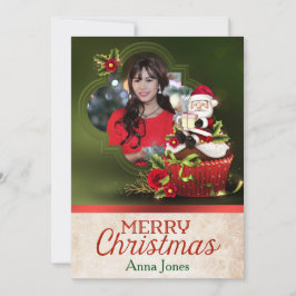 Festividades Cartão de Natal Fotográfico de papais noeis