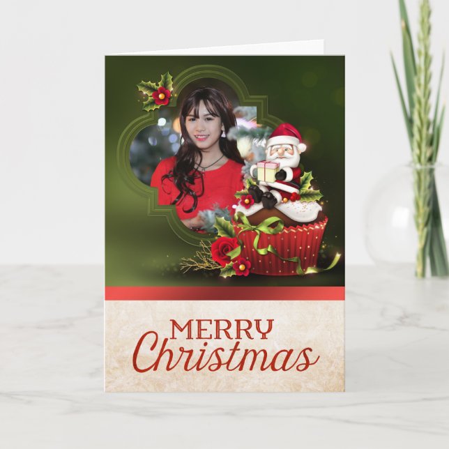 Festividades Cartão de Natal Fotográfico de papais noeis (Frente)