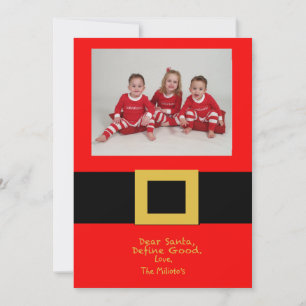 Festividades Cartão de Natal Fotográfico do Papai noel Belt