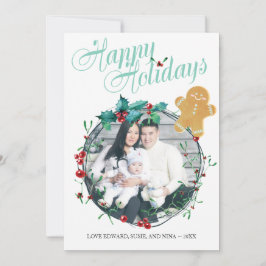 Festividades Cartão de Natal Fotográfico - Homem-Pão-Gingerido