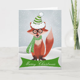 Festividades Cartão de Natal Fox