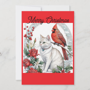 Festividades Cartão de Natal Gato Feliz Natal
