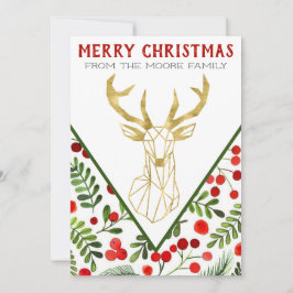 Festividades Cartão de Natal Geométrico para Reindeers