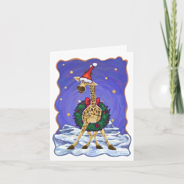 Festividades Cartão de Natal Giraffe (Frente)
