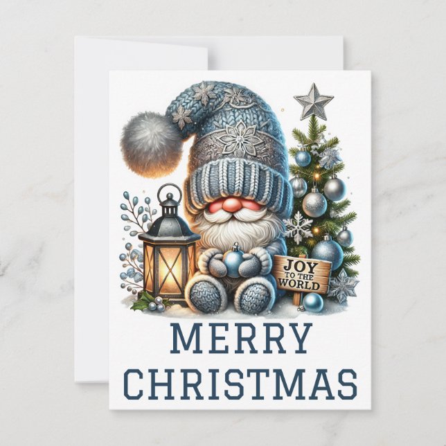 Festividades Cartão de Natal Gnomo (Frente)