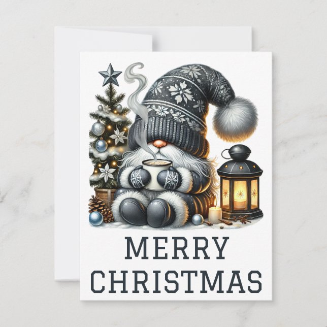 Festividades Cartão de Natal Gnomo (Frente)