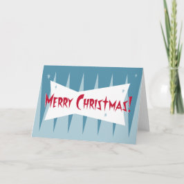 Festividades Cartão de Natal Googie do século médio: Azul