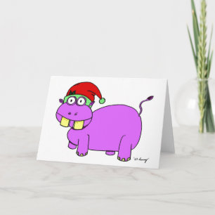 Festividades Cartão de Natal Hippo Xmas