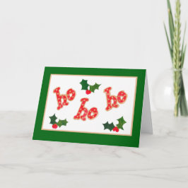 Festividades Cartão de Natal 'Ho Ho Ho' com Holly