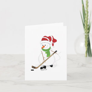 Festividades Cartão de Natal Hockey Snowman