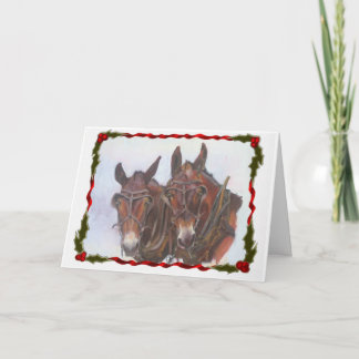 Festividades Cartão de Natal Holiday Mules