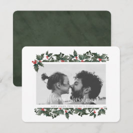 Festividades Cartão de Natal Holly Border