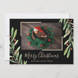 Festividades Cartão de Natal Holly e Berries