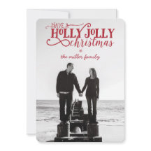 Cartão de Natal Holly Jolly - 5" x 7" com envelope