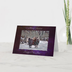 Festividades Cartão de Natal "Horse Sleigh 02"