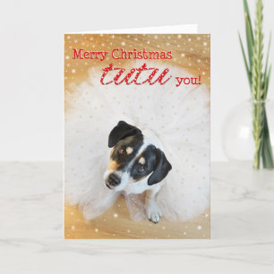 Festividades Cartão de Natal Humorístico - Cachorro Vestindo um