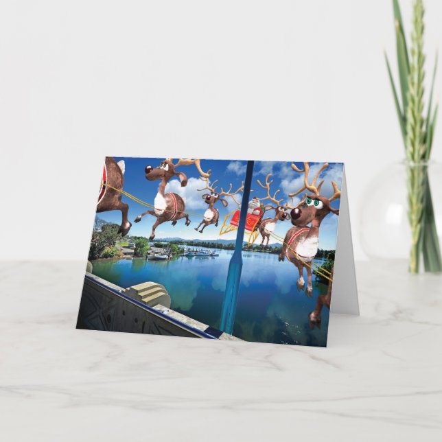 Festividades Cartão de Natal Humoroso de Peregrinação de Papais (Frente)