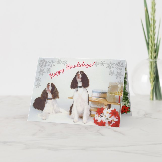 Festividades Cartão de Natal inglês Springer Spaniel (Frente)