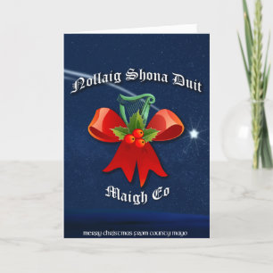 Festividades Cartão de Natal Irlandês Mayo - Nollaig Shona Duit