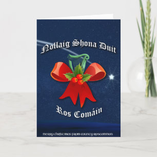 Festividades Cartão de Natal Irlandês Roscommon - Nollaig Shona