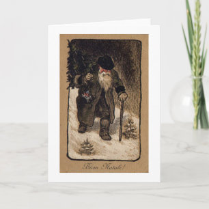 Festividades Cartão de Natal italiano do papai noel do vintage