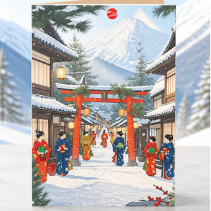 Festividades Cartão de Natal japonês