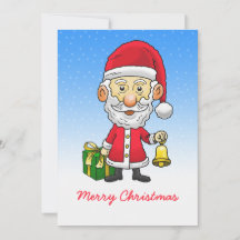 Cartão de Natal Jingle Bells com Santa Flat