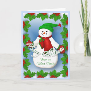 Festividades Cartão de Natal Jolly Snowman