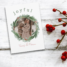 Festividades Cartão de Natal Joyful Rustic Wreath