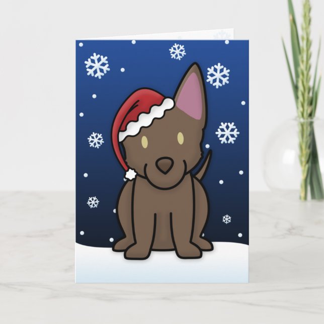 Festividades Cartão de Natal Kelpie australiano Kawaii (Frente)