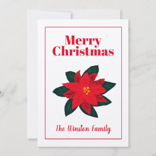 Festividades Cartão de Natal Kraft com design de flor de poinse