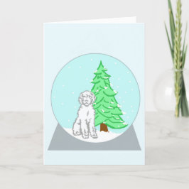 Festividades Cartão de Natal Labradoodle Snow