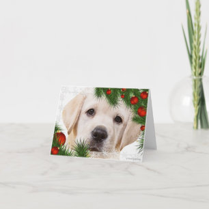 Festividades Cartão de Natal Labrador Amarelo