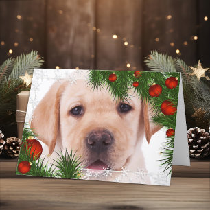 Festividades Cartão de Natal Labrador Amarelo