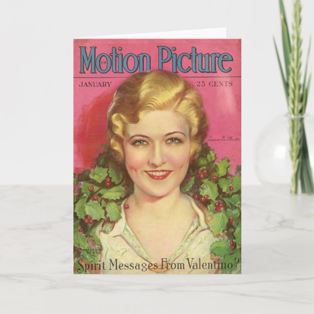 Festividades Cartão de Natal Laura LaPlante (Frente)