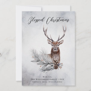 Festividades Cartão de Natal Maiestoso Deer Winter