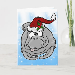 Festividades Cartão de Natal Manateado Divertido