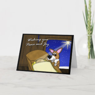 Festividades Cartão de Natal Manger Pembroke Welsh Corgi