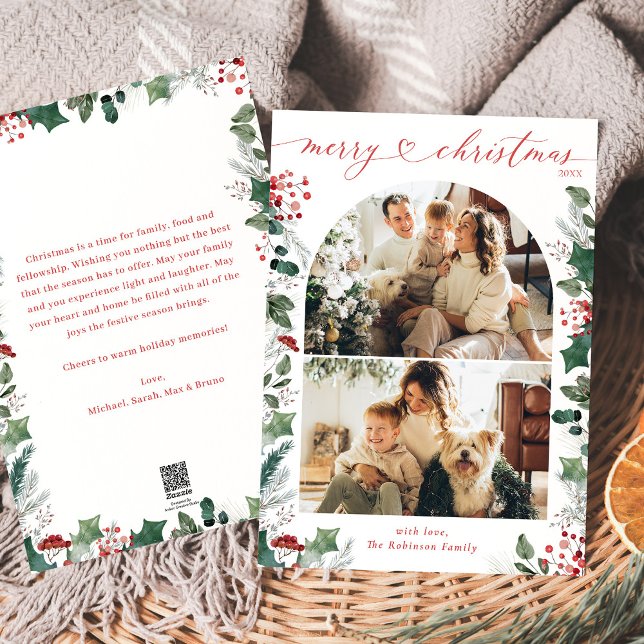 Festividades Cartão de Natal Merry Arch Moderno 2 Fotografias (Criador carregado)