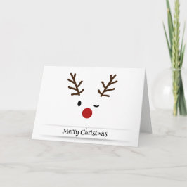 Festividades Cartão de Natal Merry Reindeer Piscar os olhos Hol
