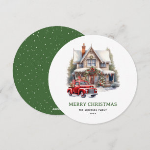 Festividades Cartão de Natal Merry Truck Red House